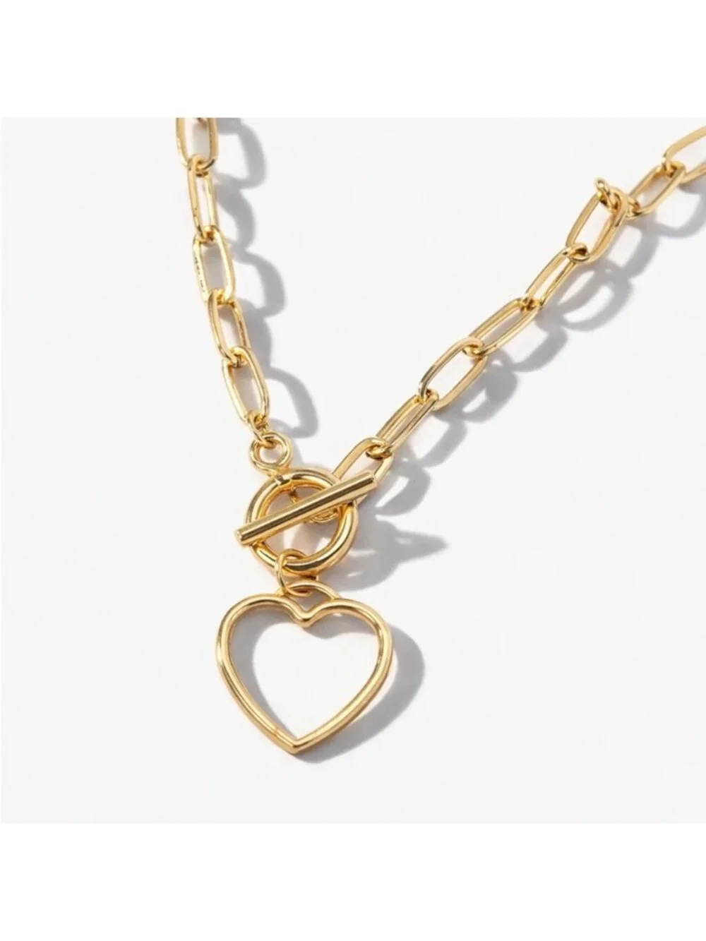 New! Gold Heart Chain Necklace (3043) NWOT